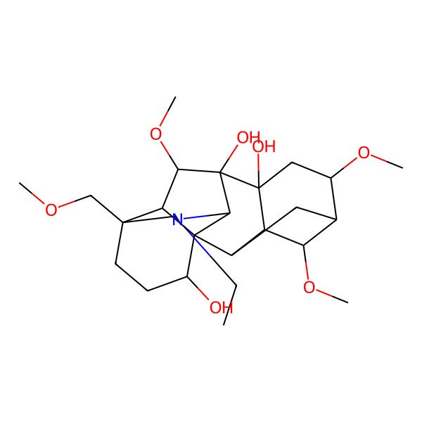 2D Structure of 20-Ethyl-6,14,16-trimethoxy-4-(methoxymethyl)aconitane-1,7,8-triol