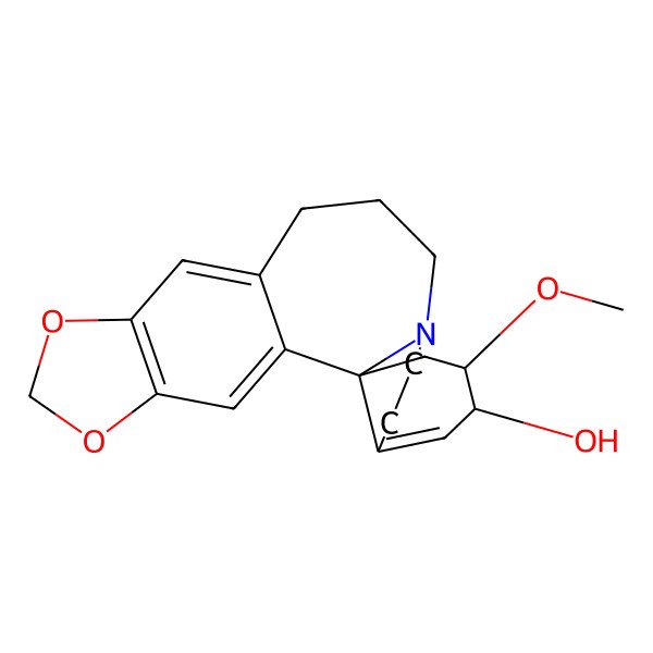 2D Structure of 20-Methoxy-5,7-dioxa-14-azapentacyclo[12.7.0.01,17.02,10.04,8]henicosa-2,4(8),9,17-tetraen-19-ol