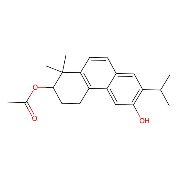 2D Structure of 20-Nor-3alpha-acetoxy-12-hydroxy-abieta-5,7,9,11,13-pentaene