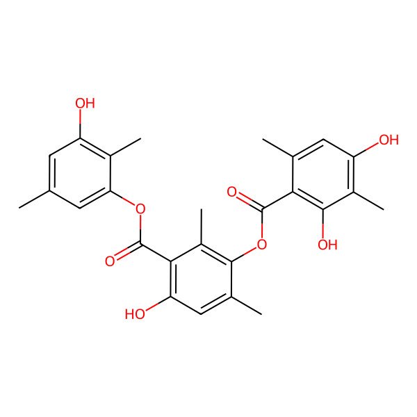 2D Structure of 3-Hydroxy-2,5-dimethylphenyl 3-[(2,4-dihydroxy-3,6-dimethylbenzoyl)oxy]-6-hydroxy-2,4-dimethylbenzoate