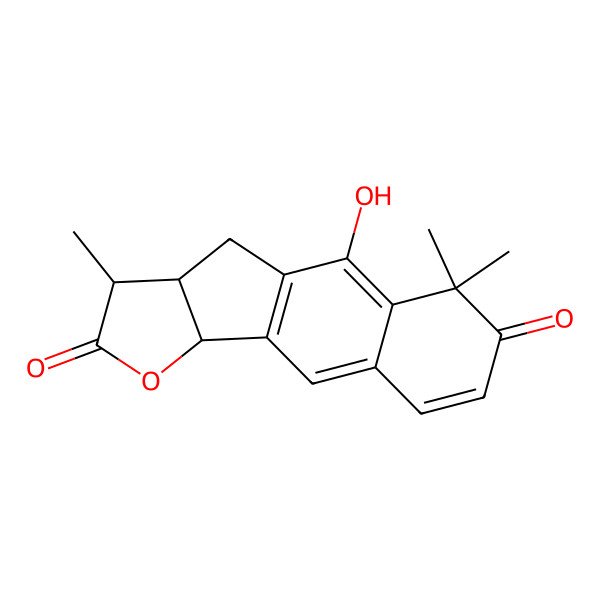 2D Structure of 2-Hydroxy-4,4,14-trimethyl-12-oxatetracyclo[8.6.0.03,8.011,15]hexadeca-1(10),2,6,8-tetraene-5,13-dione