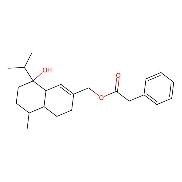 2D Structure of [(4aS,5R,8S,8aR)-8-hydroxy-5-methyl-8-propan-2-yl-4,4a,5,6,7,8a-hexahydro-3H-naphthalen-2-yl]methyl 2-phenylacetate