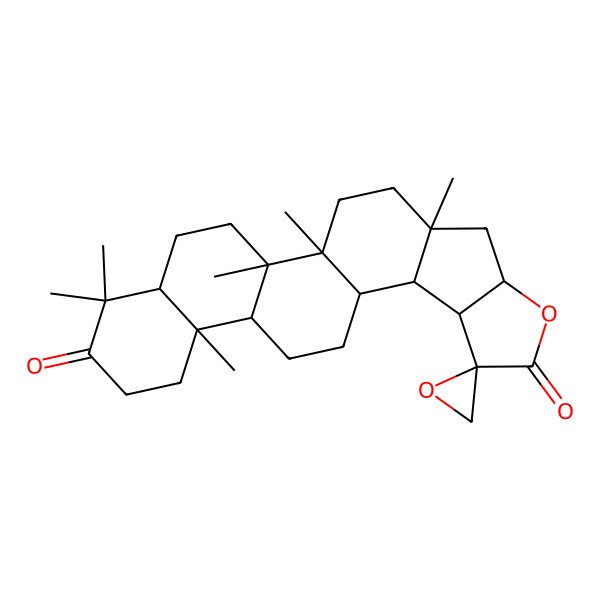 2D Structure of (1R,2R,5R,10R,11R,14R,15S,16S,22S)-1,2,6,6,10,22-Hexamethylspiro[19-oxahexacyclo[12.10.0.02,11.05,10.015,22.016,20]tetracosane-17,2'-oxirane]-7,18-dione