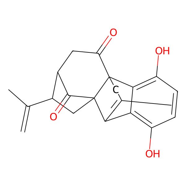 2D Structure of 3,6-Dihydroxy-16-methyl-11-prop-1-en-2-ylpentacyclo[6.6.3.19,12.01,9.02,7]octadeca-2,4,6,16-tetraene-14,18-dione