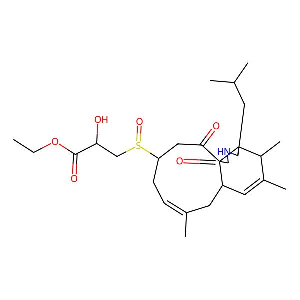 2D Structure of Ethyl 2-hydroxy-3-[[6,7,11-trimethyl-4-(2-methylpropyl)-2,16-dioxo-3-azatricyclo[7.7.0.01,5]hexadeca-7,11-dien-14-yl]sulfinyl]propanoate