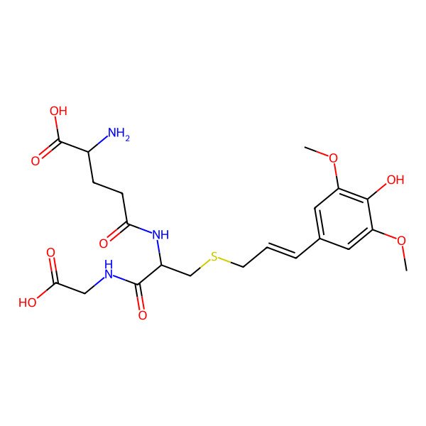 2D Structure of 2-Amino-5-[[1-(carboxymethylamino)-3-[3-(4-hydroxy-3,5-dimethoxyphenyl)prop-2-enylsulfanyl]-1-oxopropan-2-yl]amino]-5-oxopentanoic acid