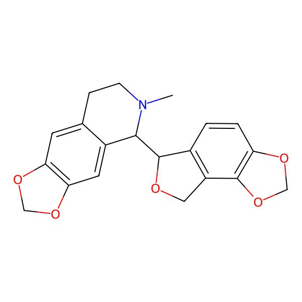 2D Structure of 5-(6,8-dihydrofuro[3,4-g][1,3]benzodioxol-6-yl)-6-methyl-7,8-dihydro-5H-[1,3]dioxolo[4,5-g]isoquinoline