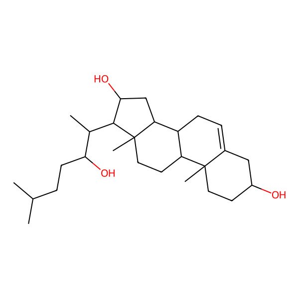 2D Structure of (3S,8S,9S,10R,13S,14S,16R,17R)-17-[(2S,3S)-3-hydroxy-6-methylheptan-2-yl]-10,13-dimethyl-2,3,4,7,8,9,11,12,14,15,16,17-dodecahydro-1H-cyclopenta[a]phenanthrene-3,16-diol