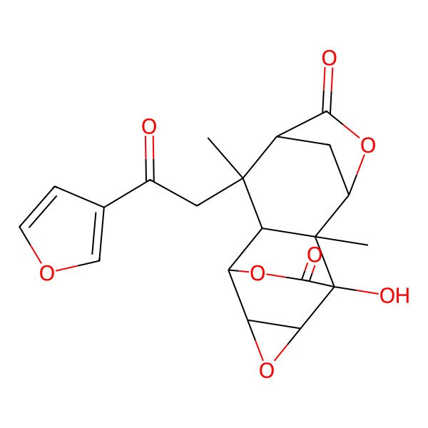 2D Structure of (1S,2S,3S,6R,7S,8S,9S,10R,12S)-7-[2-(furan-3-yl)-2-oxoethyl]-1-hydroxy-2,7-dimethyl-4,11,14-trioxapentacyclo[7.3.2.13,6.02,8.010,12]pentadecane-5,13-dione