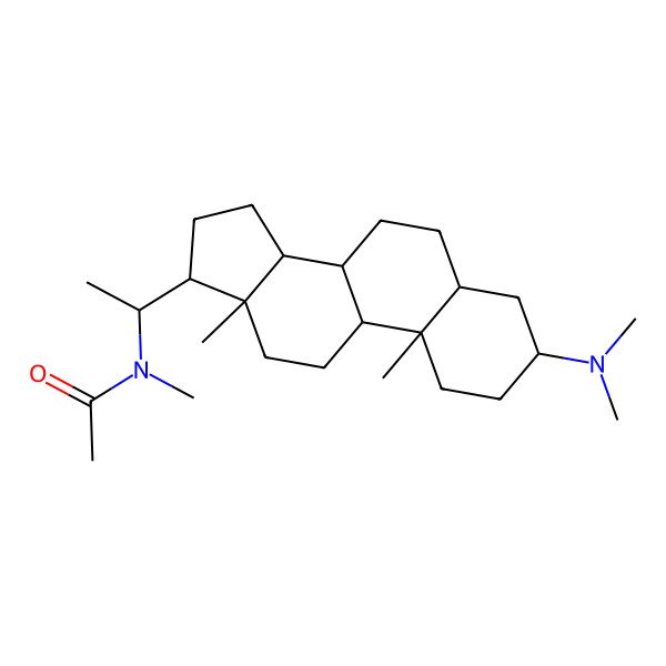 2D Structure of N-[(1R)-1-[(3R,5S,8R,9S,10S,13S,14S,17S)-3-(dimethylamino)-10,13-dimethyl-2,3,4,5,6,7,8,9,11,12,14,15,16,17-tetradecahydro-1H-cyclopenta[a]phenanthren-17-yl]ethyl]-N-methylacetamide