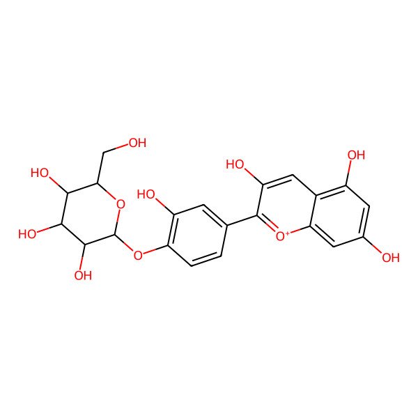 2D Structure of cyanidin 4'-O-beta-glucoside