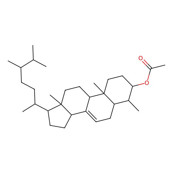 2D Structure of [17-(5,6-dimethylheptan-2-yl)-4,10,13-trimethyl-2,3,4,5,6,9,11,12,14,15,16,17-dodecahydro-1H-cyclopenta[a]phenanthren-3-yl] acetate