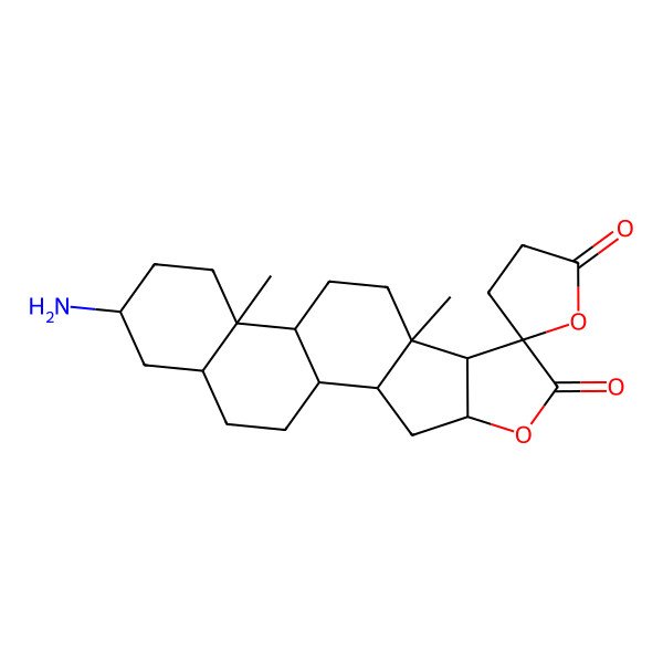 2D Structure of (1R,2S,4S,7S,8R,9S,13S,16S,18S)-16-amino-9,13-dimethylspiro[5-oxapentacyclo[10.8.0.02,9.04,8.013,18]icosane-7,5'-oxolane]-2',6-dione