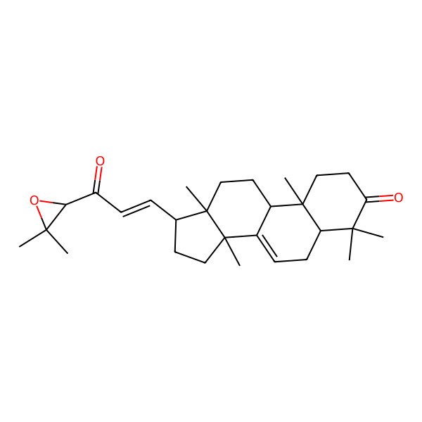 2D Structure of (5R,9R,10R,13S,14S,17S)-17-[(E)-3-[(2R)-3,3-dimethyloxiran-2-yl]-3-oxoprop-1-enyl]-4,4,10,13,14-pentamethyl-1,2,5,6,9,11,12,15,16,17-decahydrocyclopenta[a]phenanthren-3-one