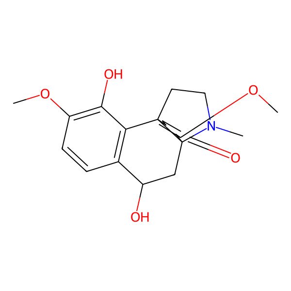 2D Structure of 3,8-Dihydroxy-4,12-dimethoxy-17-methyl-17-azatetracyclo[8.4.3.01,10.02,7]heptadeca-2(7),3,5,12-tetraen-11-one