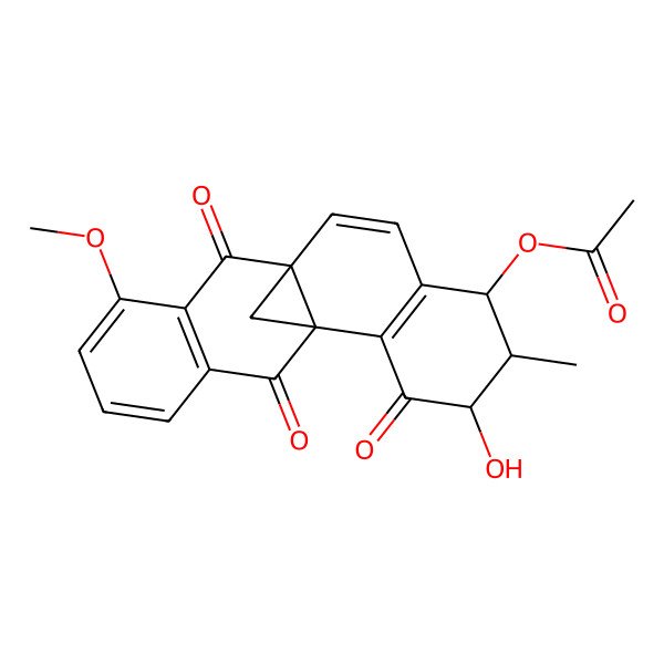 2D Structure of [(1S,4S,5R,6R,10S)-4-hydroxy-13-methoxy-5-methyl-3,11,18-trioxo-6-pentacyclo[8.8.1.01,10.02,7.012,17]nonadeca-2(7),8,12(17),13,15-pentaenyl] acetate