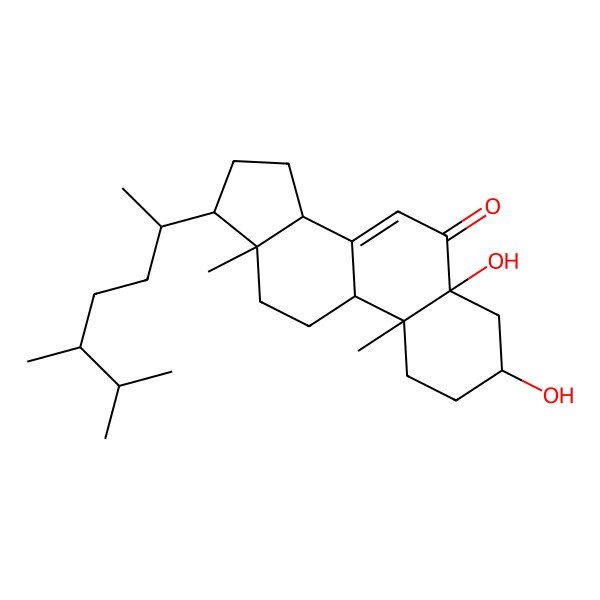 2D Structure of 17-(5,6-dimethylheptan-2-yl)-3,5-dihydroxy-10,13-dimethyl-2,3,4,9,11,12,14,15,16,17-decahydro-1H-cyclopenta[a]phenanthren-6-one