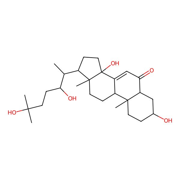 2D Structure of (3S,5S,9R,10R,13R,14S,17R)-17-[(2S,3R)-3,6-dihydroxy-6-methylheptan-2-yl]-3,14-dihydroxy-10,13-dimethyl-2,3,4,5,9,11,12,15,16,17-decahydro-1H-cyclopenta[a]phenanthren-6-one