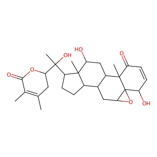 2D Structure of (20R,22R)-5beta,6beta-Epoxy-4beta,12beta,20-trihydroxy-1-oxowith-2-en-24-enolide