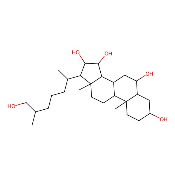 2D Structure of (20r,25s)-5alpha-Cholestan-3beta,6alpha,15beta,16beta,26-pentaol