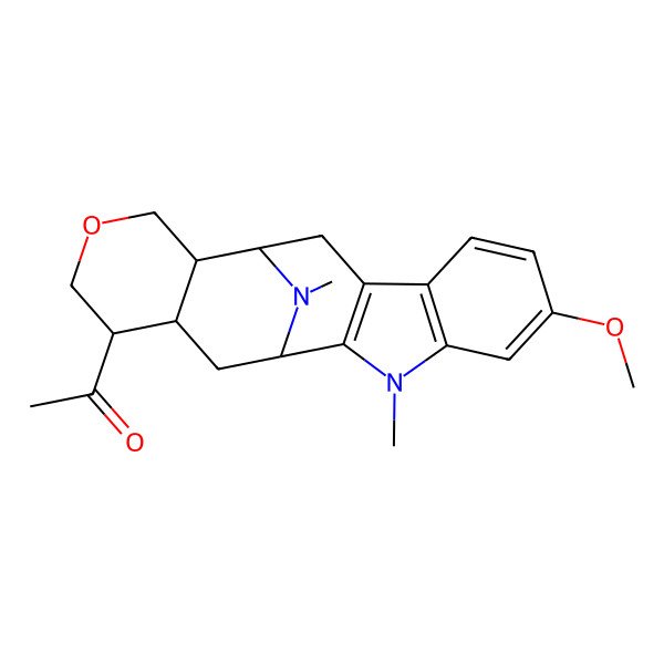 2D Structure of (20S)-11-Methoxy-19,20-dihydro-17,21-epoxy-1,4-dimethyl-4,21-secosarpagane-19-one