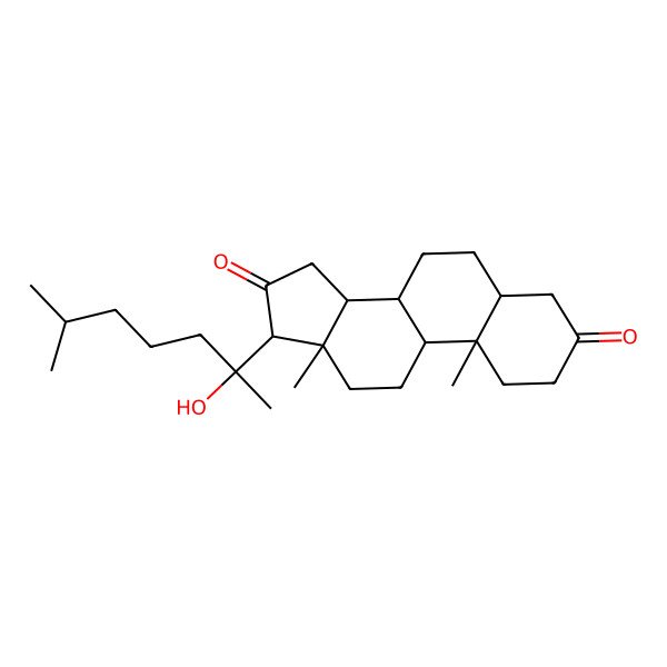 2D Structure of 20S-Hydroxy-5-alpha-cholestane-3,16-dione
