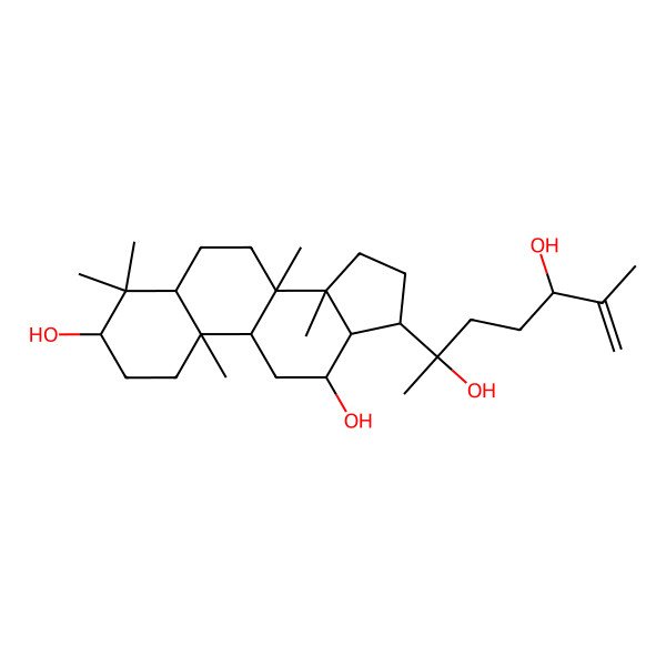 2D Structure of (3R,5R,8R,9R,10R,12R,13R,14R,17S)-17-[(2S,5R)-2,5-dihydroxy-6-methylhept-6-en-2-yl]-4,4,8,10,14-pentamethyl-2,3,5,6,7,9,11,12,13,15,16,17-dodecahydro-1H-cyclopenta[a]phenanthrene-3,12-diol