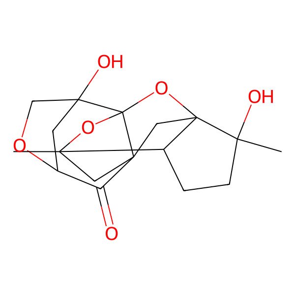 2D Structure of 2,10-Dihydroxy-10,14-dimethyl-4,15,16-trioxahexacyclo[7.6.1.12,5.17,14.01,7.09,13]octadecan-6-one
