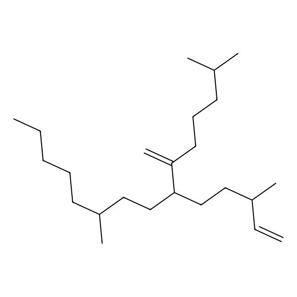 2D Structure of 2,10-Dimethyl-6-methylidene-7-(3-methylpent-4-enyl)pentadecane