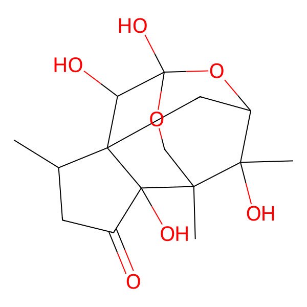 2D Structure of 2,10,13,14-Tetrahydroxy-1,5,13-trimethyl-9,11-dioxatetracyclo[6.4.1.16,10.02,6]tetradecan-3-one