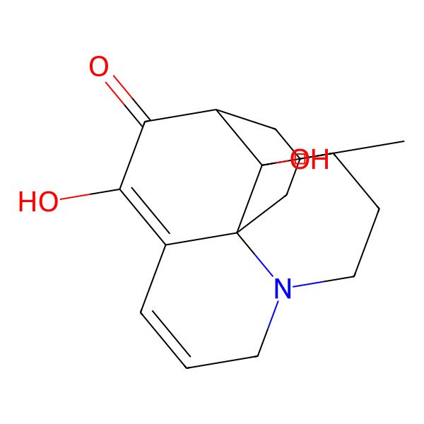 2D Structure of 2,11-Dihydroxy-15-methyl-6-azatetracyclo[8.6.0.01,6.02,13]hexadeca-8,10-dien-12-one