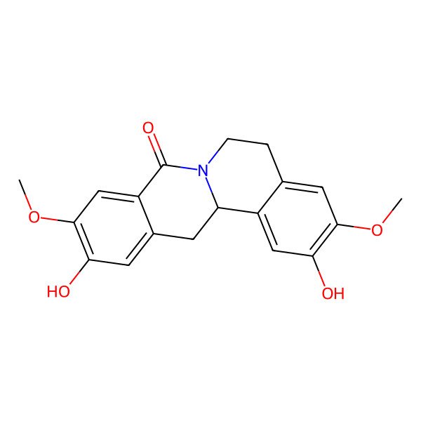 2D Structure of 2,11-Dihydroxy-3,10-dimethoxy-5,6,13,13a-tetrahydroisoquinolino[2,1-b]isoquinolin-8-one