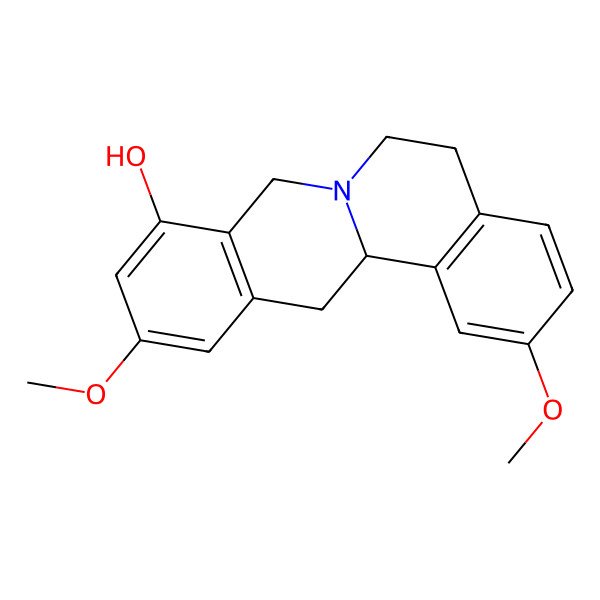 2D Structure of 2,11-dimethoxy-6,8,13,13a-tetrahydro-5H-isoquinolino[2,1-b]isoquinolin-9-ol