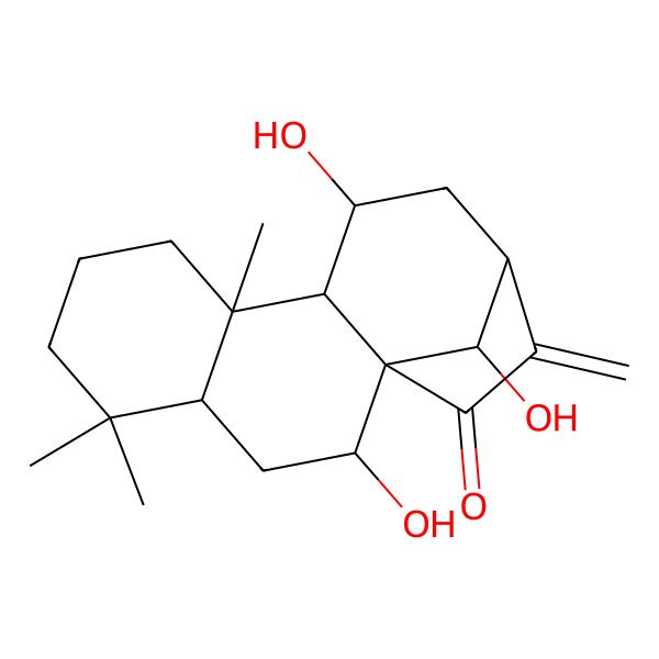 2D Structure of 2,11,16-Trihydroxy-5,5,9-trimethyl-14-methylidenetetracyclo[11.2.1.01,10.04,9]hexadecan-15-one