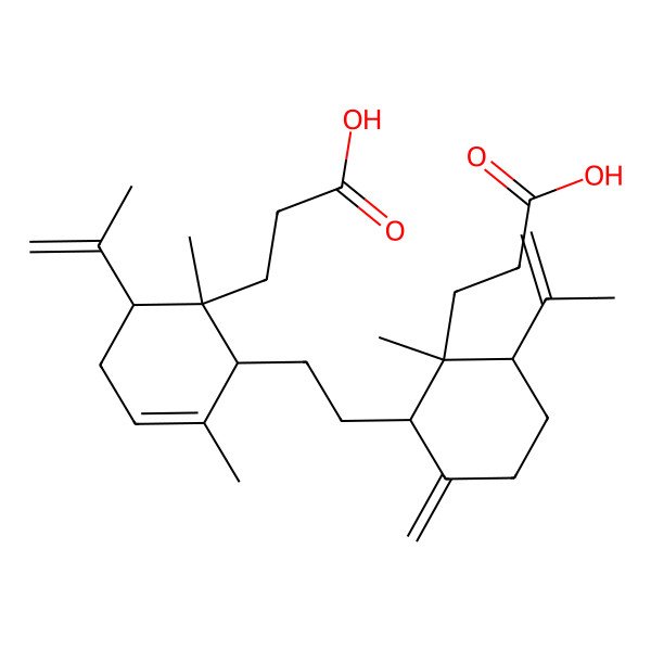 2D Structure of 21,22-Bisseco-4(23),7,14(27),22(29)-onoceratetraene-3,21-dioic acid