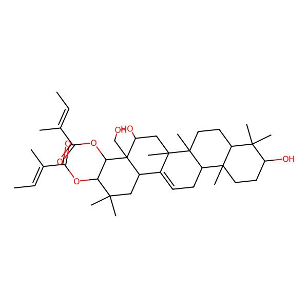 2D Structure of 21,22-O-Diangeloyl-3beta,16alpha,28-trihydroxyolean-12-ene
