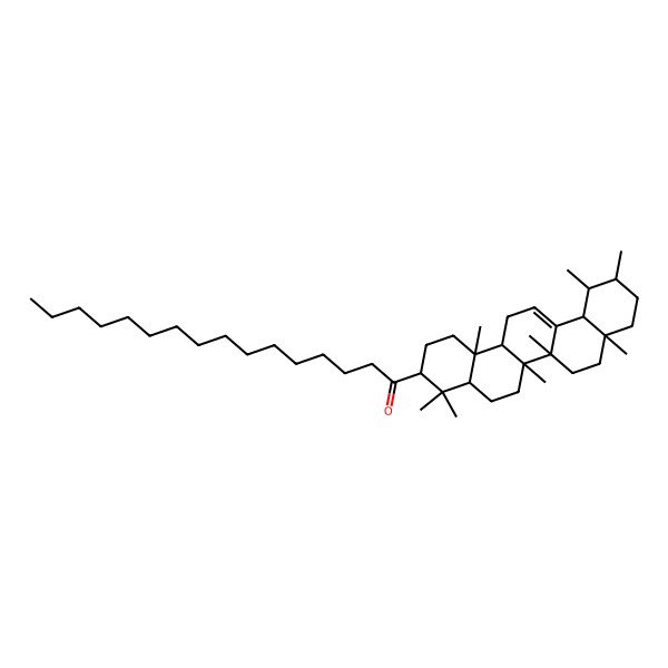 2D Structure of 1-(4,4,6a,6b,8a,11,12,14b-octamethyl-2,3,4a,5,6,7,8,9,10,11,12,12a,14,14a-tetradecahydro-1H-picen-3-yl)hexadecan-1-one