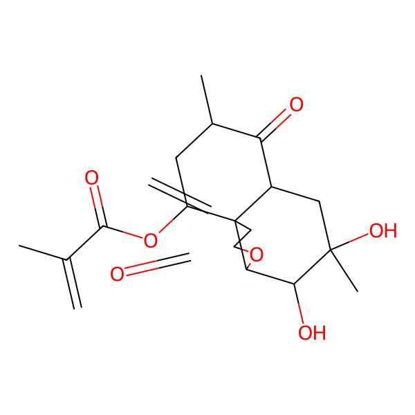 2D Structure of (4,5-dihydroxy-5,8-dimethyl-1-methylidene-2,7-dioxo-4,6,6a,8,9,10-hexahydro-3aH-benzo[d][1]benzofuran-10-yl) 2-methylprop-2-enoate