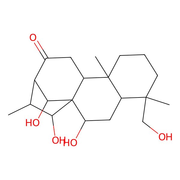 2D Structure of 2,15,16-Trihydroxy-5-(hydroxymethyl)-5,9,14-trimethyltetracyclo[11.2.1.01,10.04,9]hexadecan-12-one
