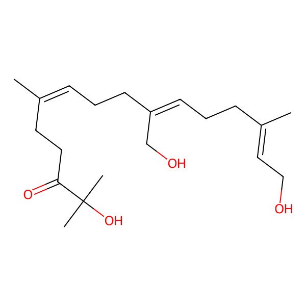 2D Structure of 2,16-Dihydroxy-10-(hydroxymethyl)-2,6,14-trimethylhexadeca-6,10,14-trien-3-one