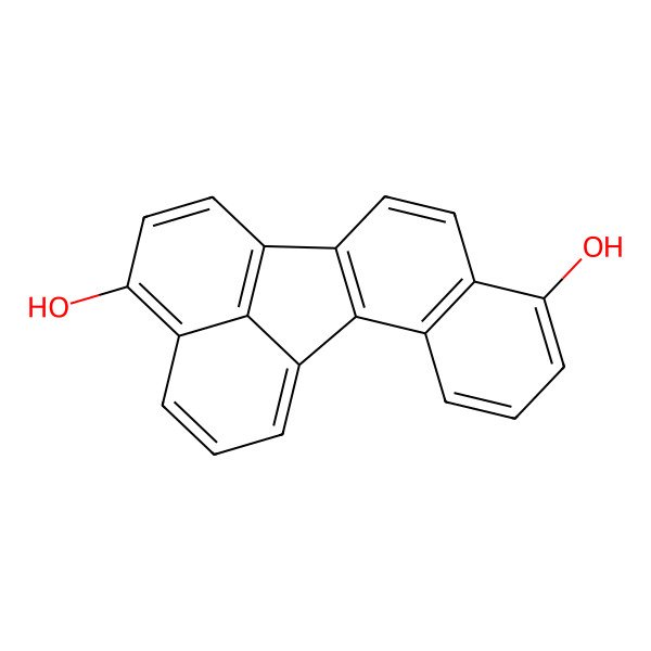 2D Structure of 2,16-Dihydroxybenzo(j)fluoranthene
