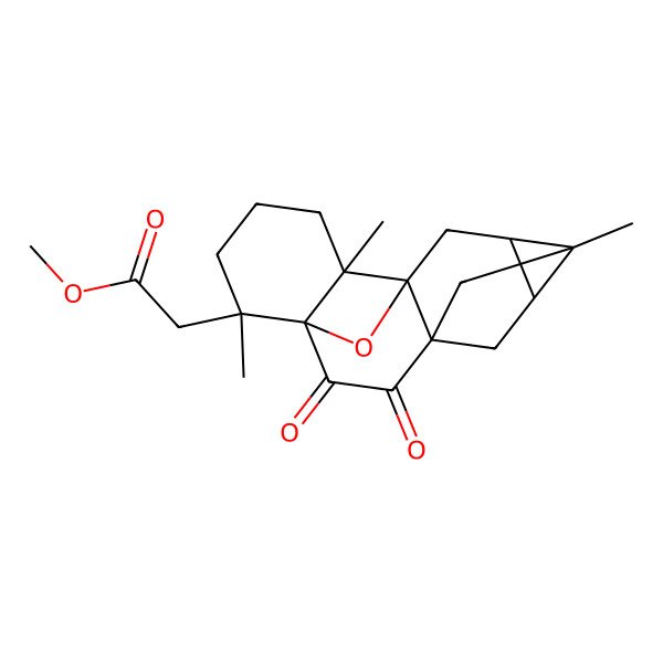 2D Structure of methyl 2-[(1R,3R,4S,5S,7R,10S,11S,15S)-4,11,15-trimethyl-8,9-dioxo-16-oxahexacyclo[8.5.1.14,7.01,7.03,5.010,15]heptadecan-11-yl]acetate