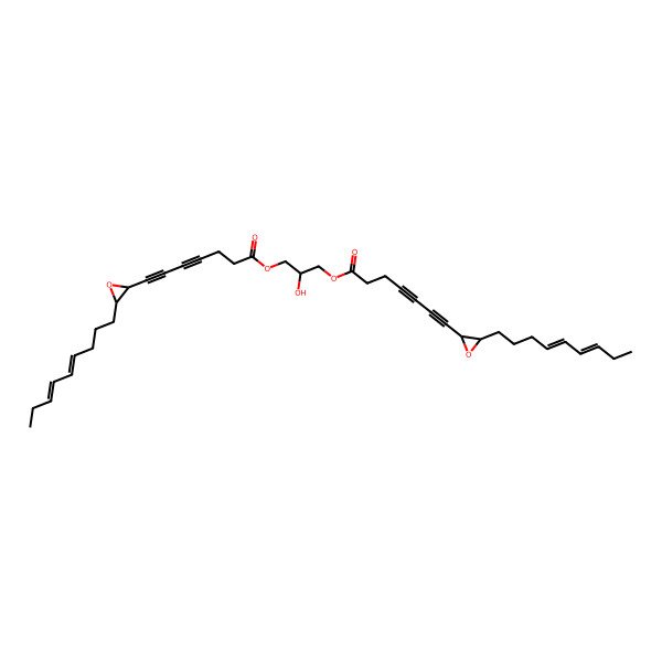 2D Structure of [2-hydroxy-3-[7-[(2S,3S)-3-[(4Z,6Z)-nona-4,6-dienyl]oxiran-2-yl]hepta-4,6-diynoyloxy]propyl] 7-[(2S,3S)-3-[(4Z,6Z)-nona-4,6-dienyl]oxiran-2-yl]hepta-4,6-diynoate