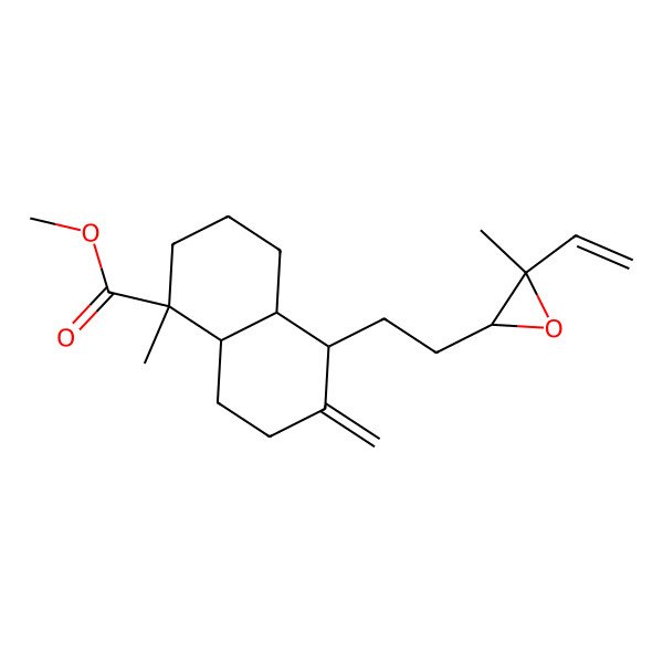 2D Structure of methyl (1S,4aS,5S,8aS)-5-[2-[(2S,3S)-3-ethenyl-3-methyloxiran-2-yl]ethyl]-1-methyl-6-methylidene-2,3,4,4a,5,7,8,8a-octahydronaphthalene-1-carboxylate