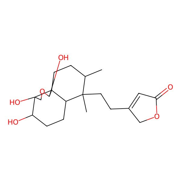 2D Structure of 3-[2-[(1R,3aS,4R,6aS,7R,8S,10aS)-1,3a,4-trihydroxy-7,8-dimethyl-3,4,5,6,6a,8,9,10-octahydro-1H-benzo[d][2]benzofuran-7-yl]ethyl]-2H-furan-5-one