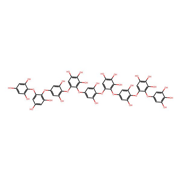 2D Structure of 5-[4-[6-[4-[6-[4-[2,4-Dihydroxy-6-(2,4,6-trihydroxyphenoxy)phenoxy]-2,6-dihydroxyphenoxy]-2,3,4-trihydroxyphenoxy]-2,6-dihydroxyphenoxy]-2,3,4-trihydroxyphenoxy]-2,6-dihydroxyphenoxy]-4-(3,4,5-trihydroxyphenoxy)benzene-1,2,3-triol