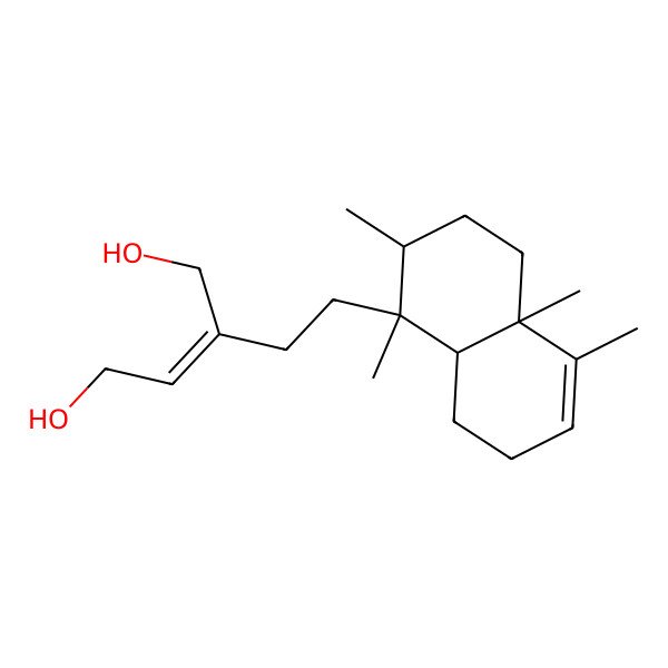 2D Structure of (Z)-2-[2-[(1R,2S,4aS,8aS)-1,2,4a,5-tetramethyl-2,3,4,7,8,8a-hexahydronaphthalen-1-yl]ethyl]but-2-ene-1,4-diol