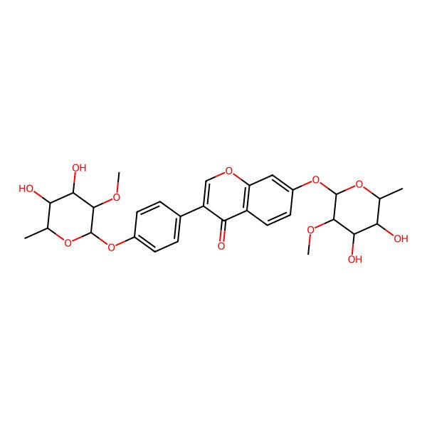 2D Structure of 7-(4,5-Dihydroxy-3-methoxy-6-methyloxan-2-yl)oxy-3-[4-(4,5-dihydroxy-3-methoxy-6-methyloxan-2-yl)oxyphenyl]chromen-4-one