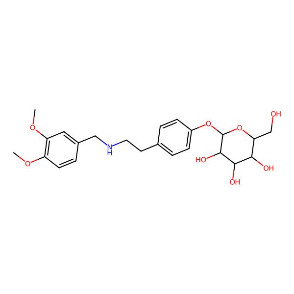 2D Structure of (2S,3S,4R,5S,6R)-2-[4-[2-[(3,4-dimethoxyphenyl)methylamino]ethyl]phenoxy]-6-(hydroxymethyl)oxane-3,4,5-triol