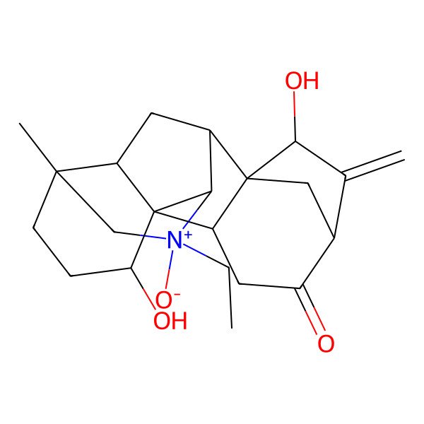2D Structure of (1R,2R,7R,9R,10R,13R,16S,17R)-11-ethyl-7,16-dihydroxy-13-methyl-6-methylidene-11-oxido-11-azoniahexacyclo[7.7.2.15,8.01,10.02,8.013,17]nonadecan-4-one